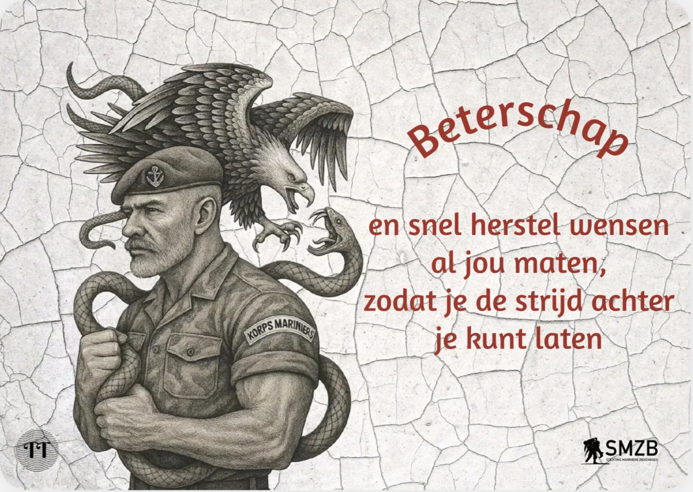 Marinier met slang en arend