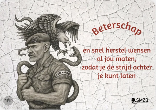 Marinier met slang en arend